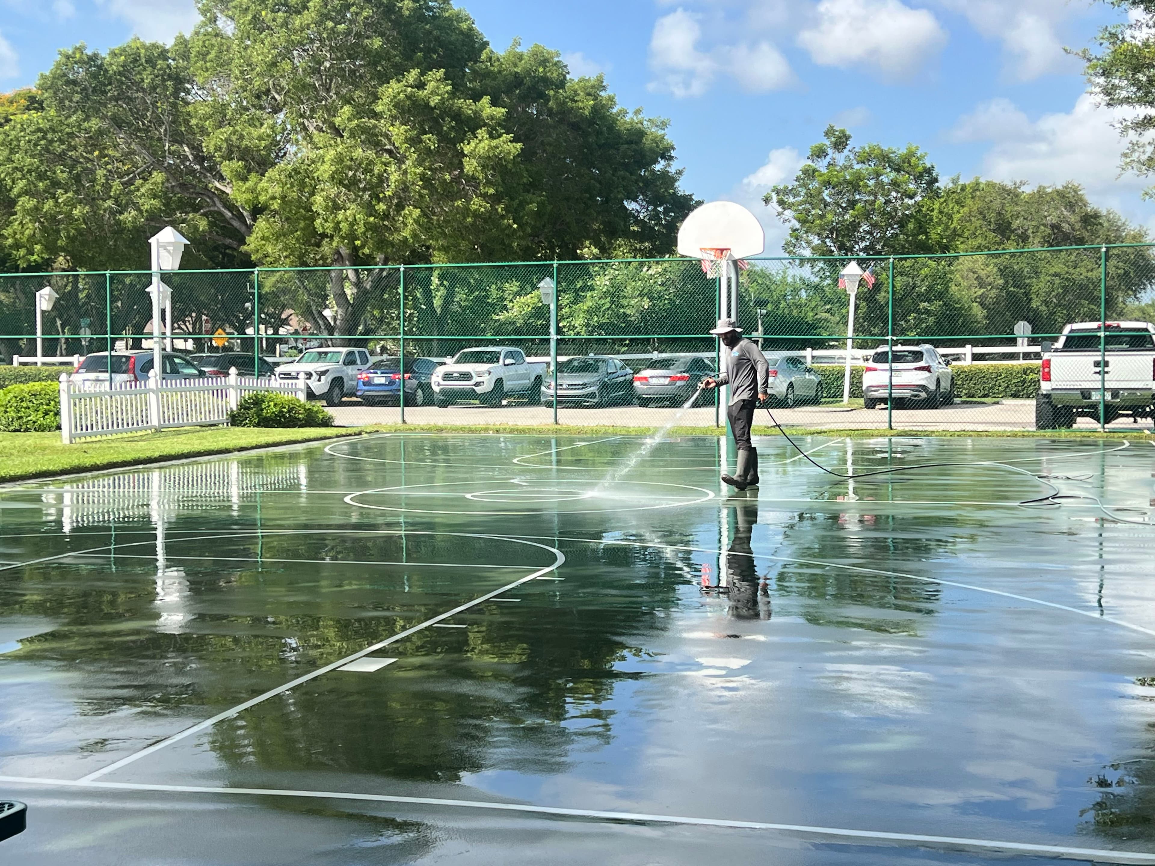 Project HOA Basketball and Tennis Court Pressure Washing Done Right image