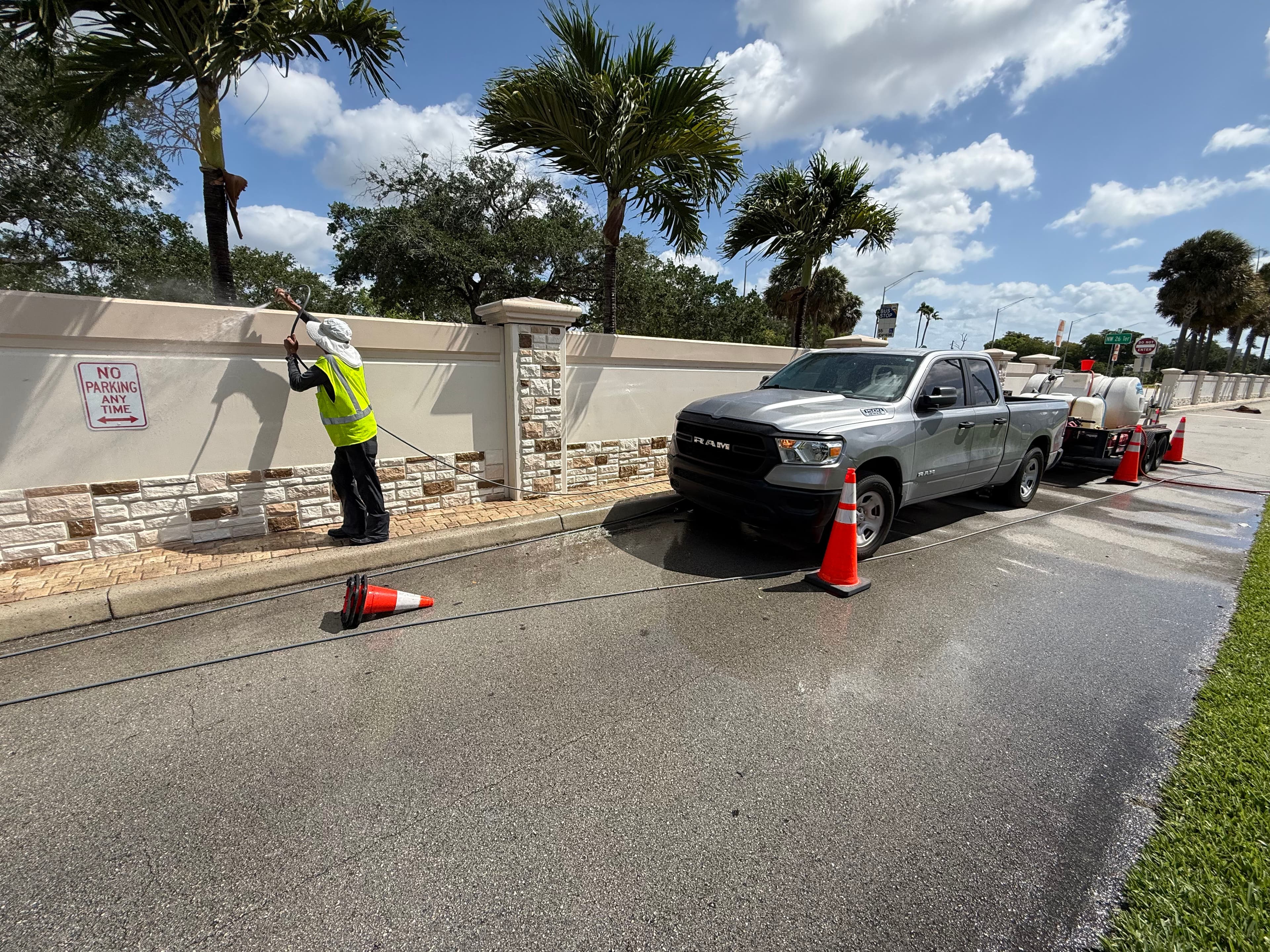 Project Cleaning a Full Mile of City of Tamarac Containment Wall image