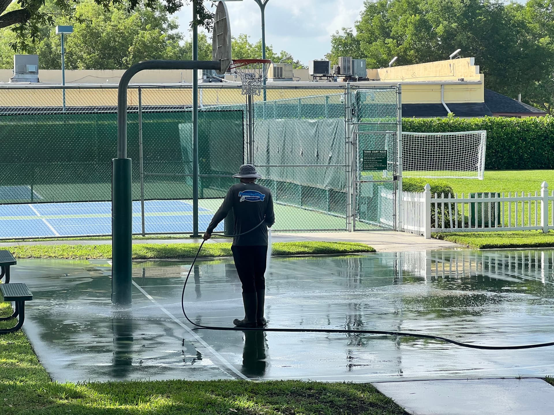 Gallery photos for HOA Basketball and Tennis Court Pressure Washing Done Right: Image #2