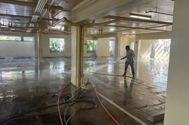 Interior garage surfaces during the Coral Gables parking-facility project