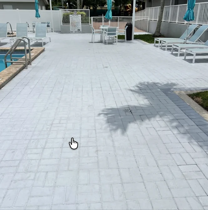 Poolside deck surface at Country Walk