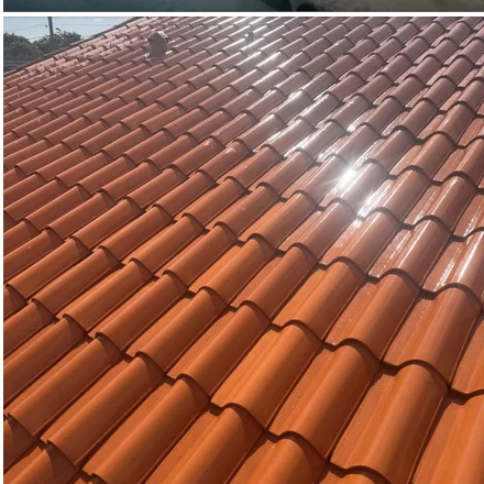 Tile roof detail shown in the drone-assisted roof-washing post