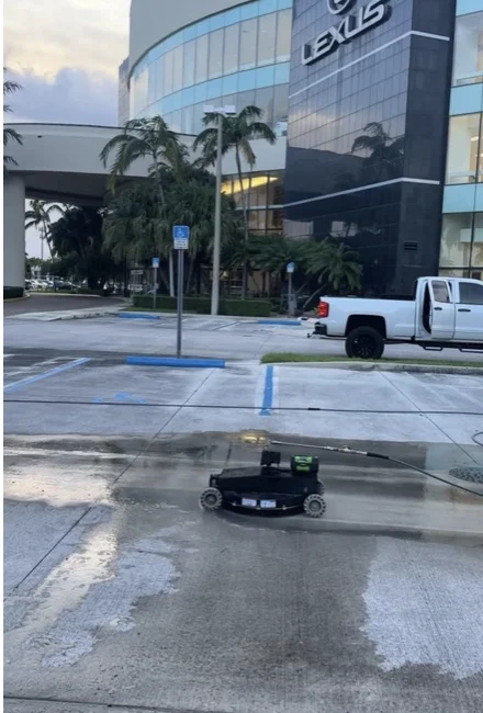 Robotic surface cleaner outside the West Kendall Lexus dealership